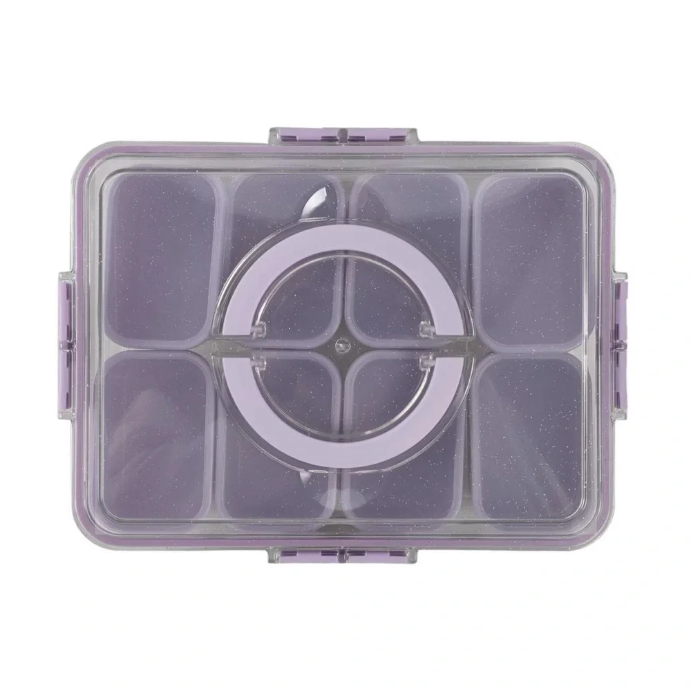Cook nwt With Color Sparkle with Lid Snack Box Food Storage Container Purple - Picture 4 of 5